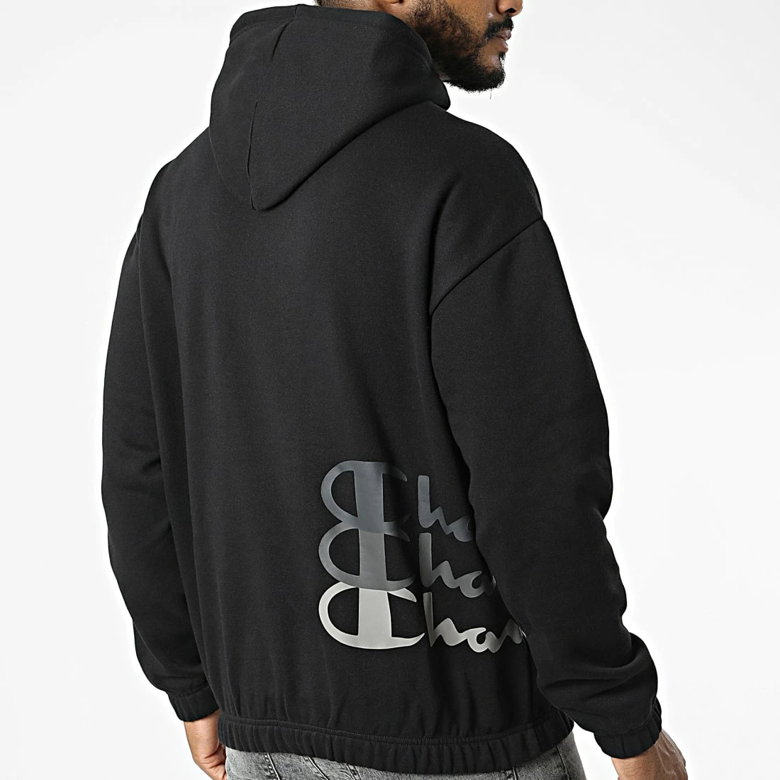 Sweat Col Zippé Capuche 217937 Noir de Champion 6 Sweat Col Zippé Capuche 217937 Noir de Champion – Image 4