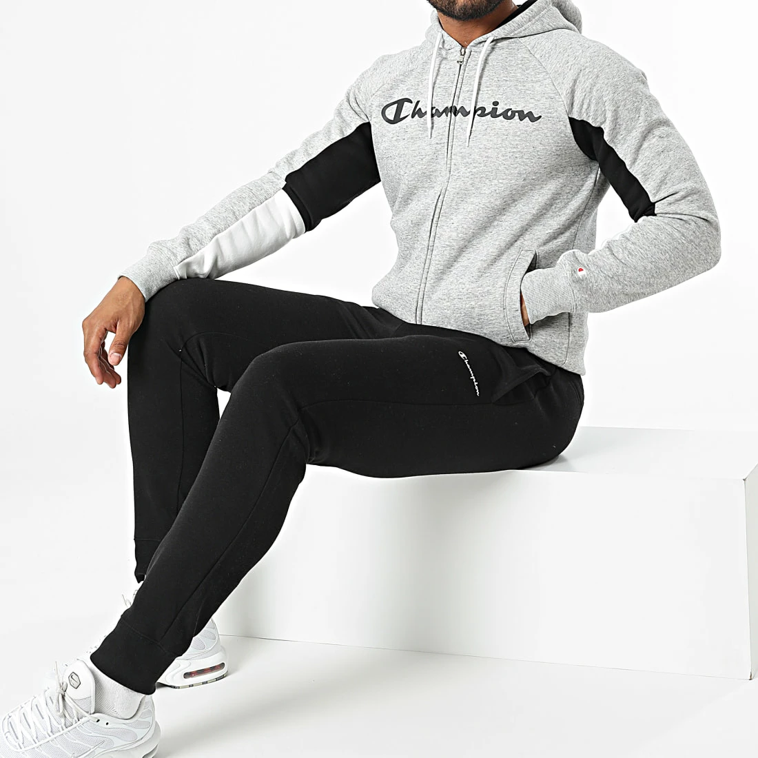 Ensemble De Survetement 218115 Gris Chiné Noir de Champion 3 Ensemble De Survetement 218115 Gris Chiné Noir de Champion