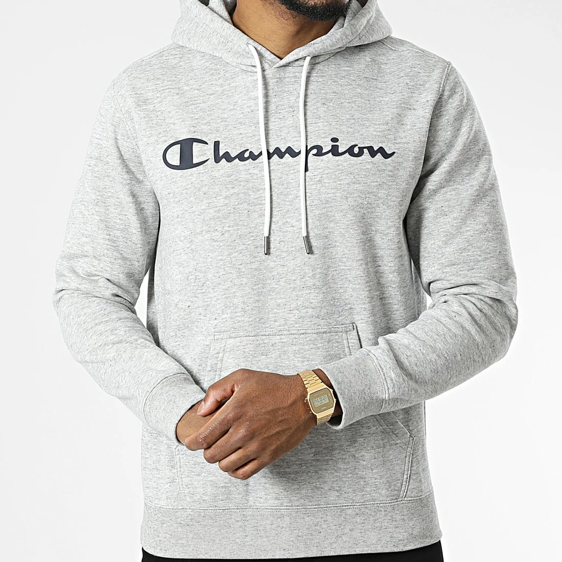 Sweat Capuche 218282 Gris Chiné de Champion 5 Sweat Capuche 218282 Gris Chiné de Champion – Image 3