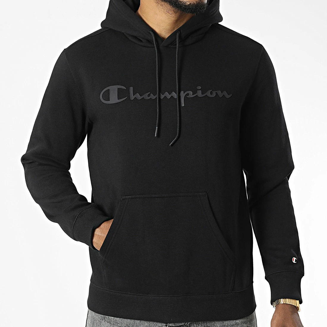 Sweat Capuche 218282 Noir de Champion 5 Sweat Capuche 218282 Noir de Champion – Image 3