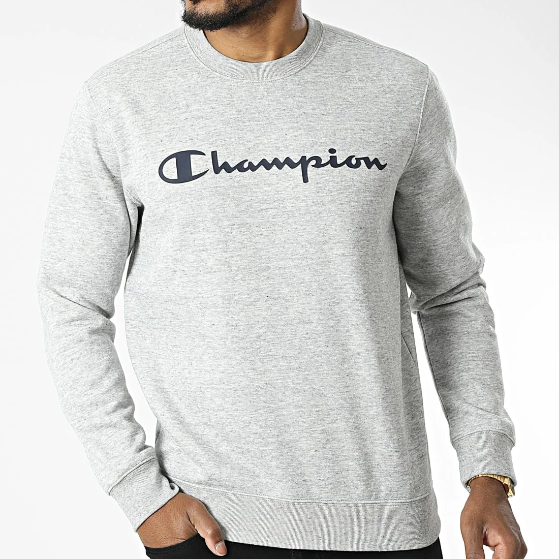 Sweat Crewneck 218283 Gris Chiné de Champion 5 Sweat Crewneck 218283 Gris Chiné de Champion – Image 3