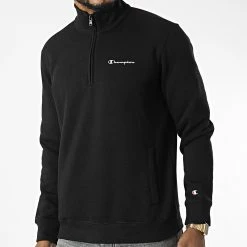 Sweat Col Zippé 218291 Noir de Champion