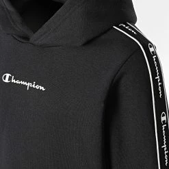 Sweat Capuche Enfant A Bandes 306111 Noir de Champion -Champion Soldes champion 327994 306111 KK001 20220719T151344 02