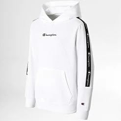 Sweat Capuche Enfant A Bandes 306111 Blanc de Champion