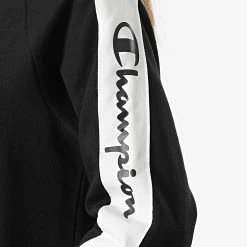 Sweat Capuche Femme A Bandes 115571 Noir de Champion -Champion Soldes champion 328175 115571 KK001 20220810T135313 02