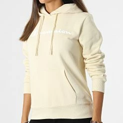 Sweat Capuche Femme 115687 Beige de Champion -Champion Soldes champion 328195 115687 YS014 20220808T161554 03