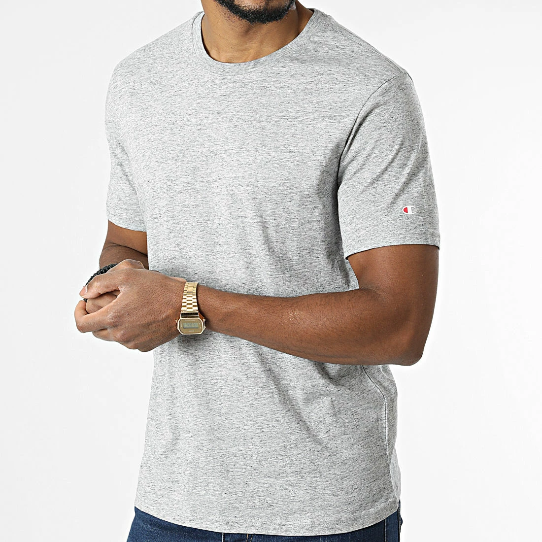 Lot De 2 Tee Shirts 213182 Noir Gris Chiné de Champion 5 Lot De 2 Tee Shirts 213182 Noir Gris Chiné de Champion – Image 3