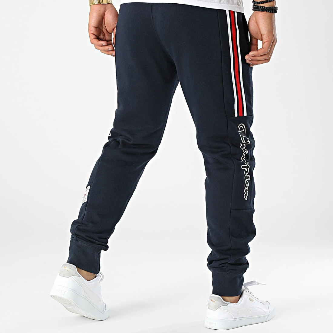 Pantalon Jogging A Bandes 217846 Bleu Marine de Champion 6 Pantalon Jogging A Bandes 217846 Bleu Marine de Champion – Image 4