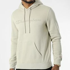 Sweat Capuche 218282 Vert Kaki Clair de Champion