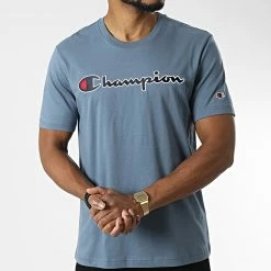 Tee Shirt 218007 Bleu Clair de Champion 8 Tee Shirt 218007 Bleu Clair de Champion -Champion Soldes champion 328464 218007 BS146 20220720T152025 03