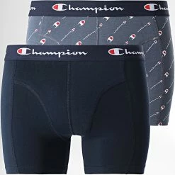 Lot De 2 Boxers U20035 Bleu Marine Gris de Champion