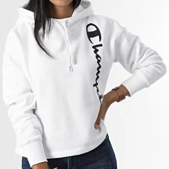 Sweat Capuche Femme 115389 Blanc de Champion -Champion Soldes champion 329785 115389 WW001 20220901T154407 03