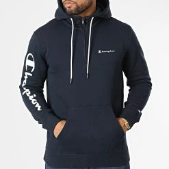 Sweat Col Zippé Capuche 217930 Bleu Marine de Champion 8 Sweat Col Zippé Capuche 217930 Bleu Marine de Champion -Champion Soldes champion 329791 217930 BS501 20220728T143658 03