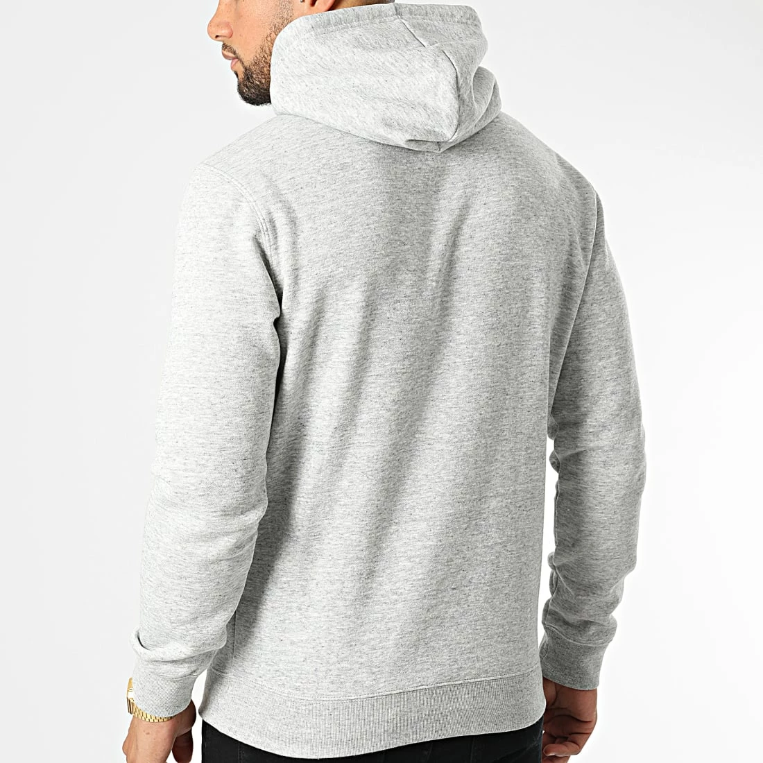 Sweat Col Zippé Capuche 217930 Gris Chiné de Champion 6 Sweat Col Zippé Capuche 217930 Gris Chiné de Champion – Image 4