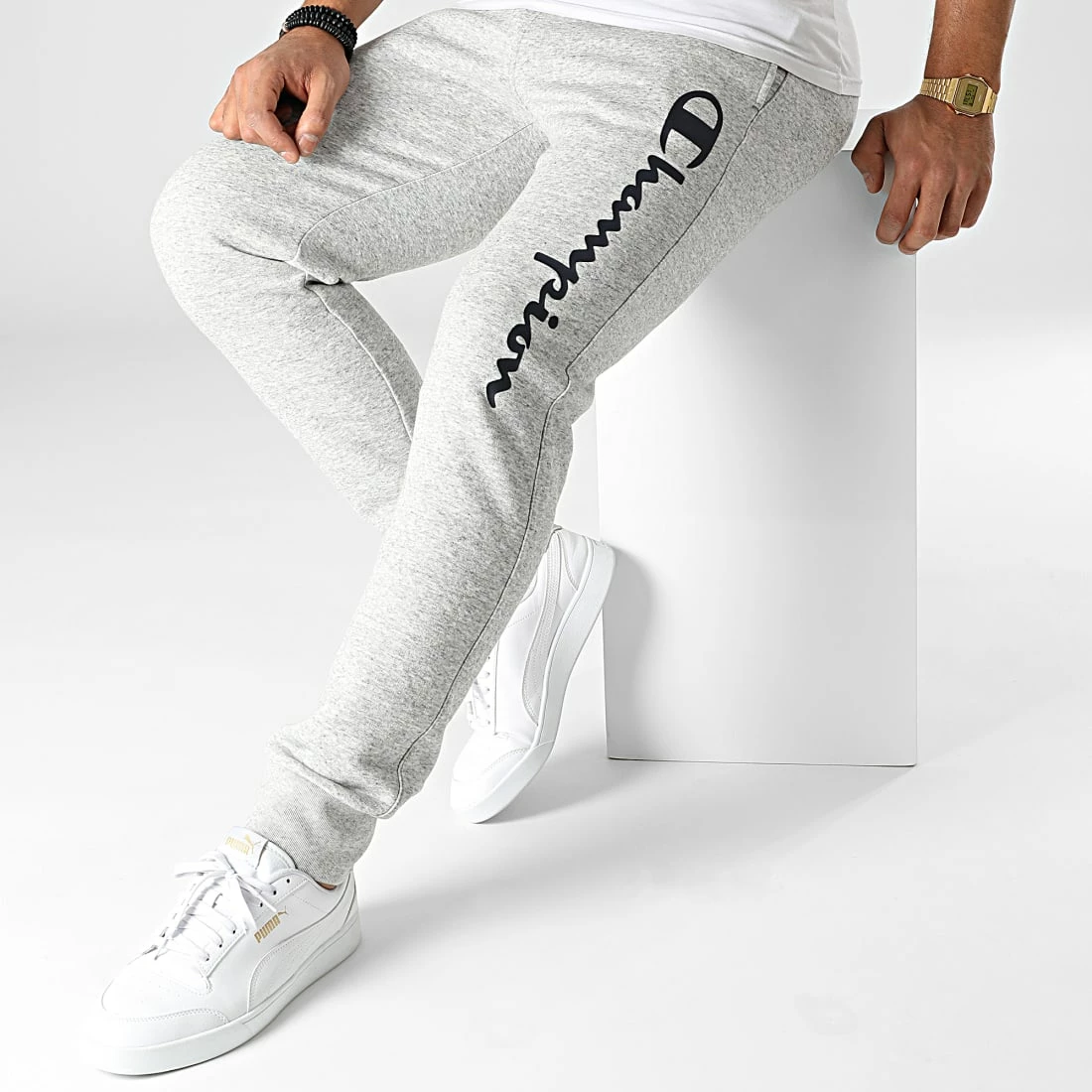 Pantalon Jogging 218336 Gris Chiné de Champion 5 Pantalon Jogging 218336 Gris Chiné de Champion – Image 3