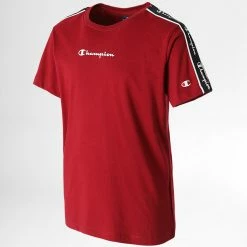 Tee Shirt Enfant A Bandes 306116 Bordeaux de Champion