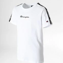 Tee Shirt Enfant A Bandes 306116 Blanc de Champion