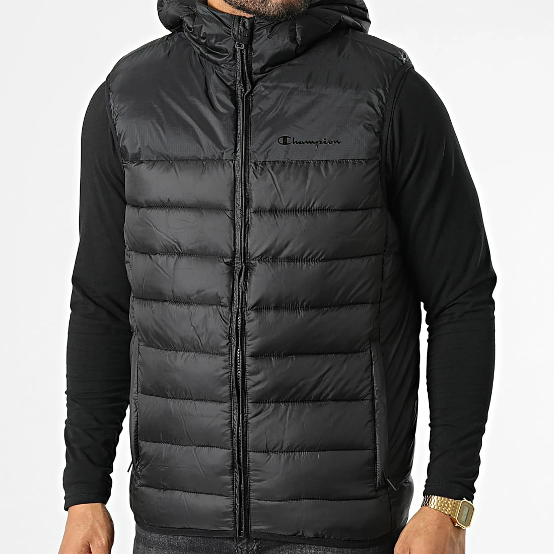 Doudoune Capuche Sans Manches 218074 Noir de Champion 3 Doudoune Capuche Sans Manches 218074 Noir de Champion