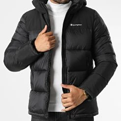 Doudoune Capuche 218080 Noir de Champion