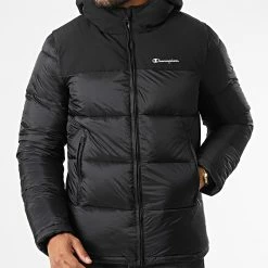 Doudoune Capuche 218080 Noir de Champion -Champion Soldes champion 330382 218080 KK001 20220803T155847 03