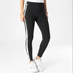 Legging A Bandes Femme 115577 Noir de Champion -Champion Soldes champion 331526 115577 KK001 20220822T155316 03