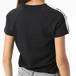 Tee Shirt Femme A Bandes 115578 Noir de Champion -Champion Soldes champion 331527 115578 KK001 20220823T144945 04