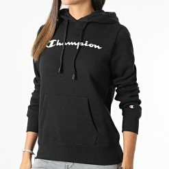 Sweat Capuche Femme 115687 Noir de Champion -Champion Soldes champion 331529 115687 KK001 20220823T145147 03