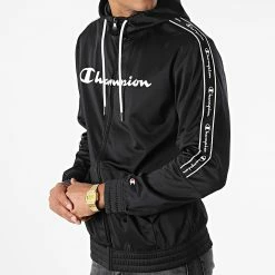 Veste Zippée Capuche A Bandes 217838 Noir de Champion -Champion Soldes champion 331534 217838 KK001 20220810T155134 03