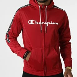 Veste Zippée Capuche A Bandes 217838 Bordeaux de Champion -Champion Soldes champion 331535 217838 RS506 20220810T141442 03