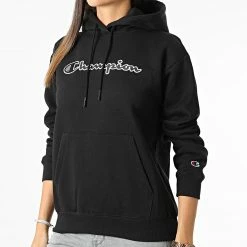 Sweat Capuche Femme 115477 Noir de Champion -Champion Soldes champion 331803 115477 KK001 20220823T145159 03