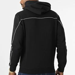 Sweat Zippé Capuche 217851 Noir Blanc de Champion -Champion Soldes champion 331826 217851 KK002 20220811T152138 04