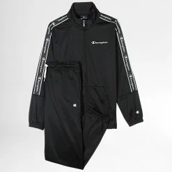 Ensemble de Survetement Enfant A Bandes 306193 Noir de Champion
