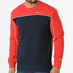 Sweat Crewneck 217852 Bleu Marine Orange de Champion