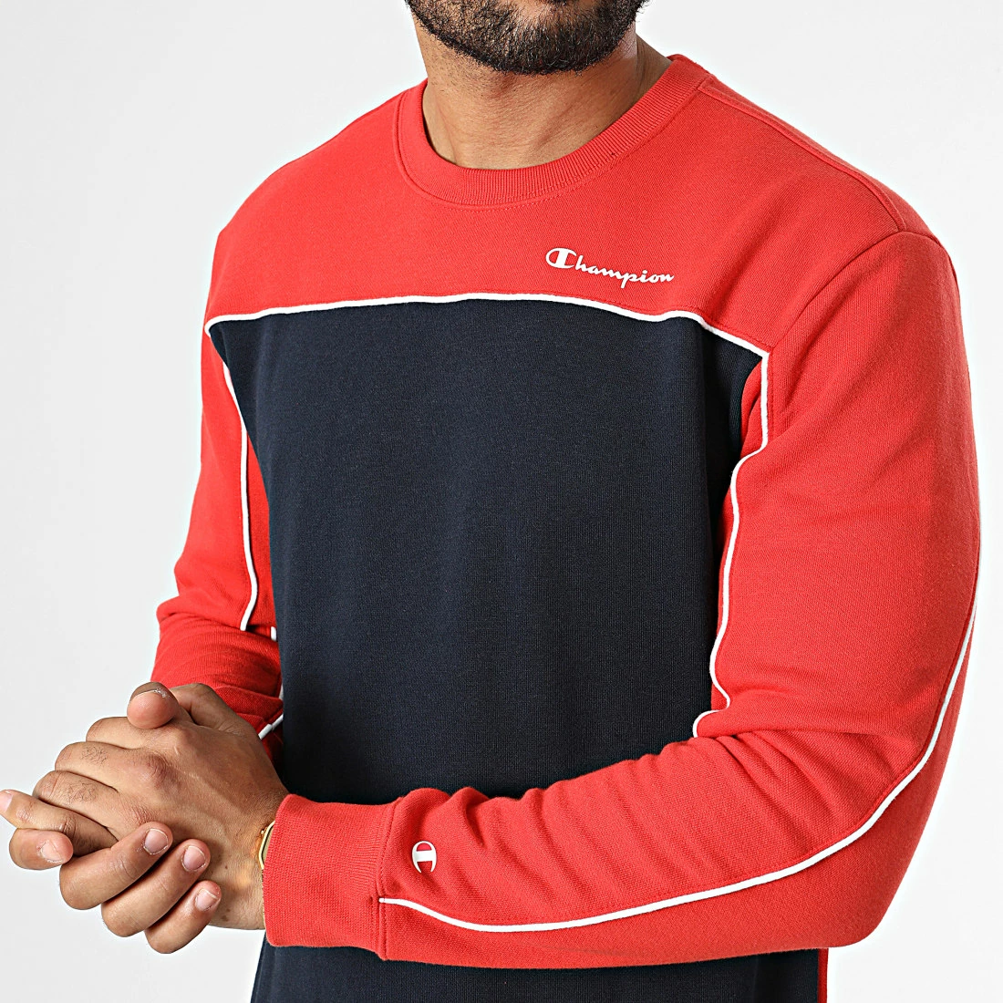 Sweat Crewneck 217852 Bleu Marine Orange de Champion 4 Sweat Crewneck 217852 Bleu Marine Orange de Champion – Image 2