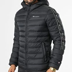 Doudoune Capuche A Bandes 218075 Noir de Champion