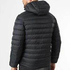 Doudoune Capuche A Bandes 218075 Noir de Champion -Champion Soldes champion 334111 218075 KK001 20220826T150105 04