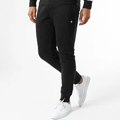 Ensemble Sweat Zippé Capuche Et Pantalon Jogging 218116 Noir Blanc de Champion -Champion Soldes champion 334117 218116 KK001 20220825T155521 04