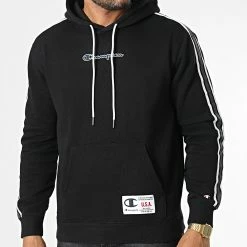 Sweat Capuche A Bandes 217842 Noir de Champion