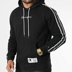 Sweat Capuche A Bandes 217842 Noir de Champion 8 Sweat Capuche A Bandes 217842 Noir de Champion -Champion Soldes champion 334361 217842 KK001 20220831T155456 03