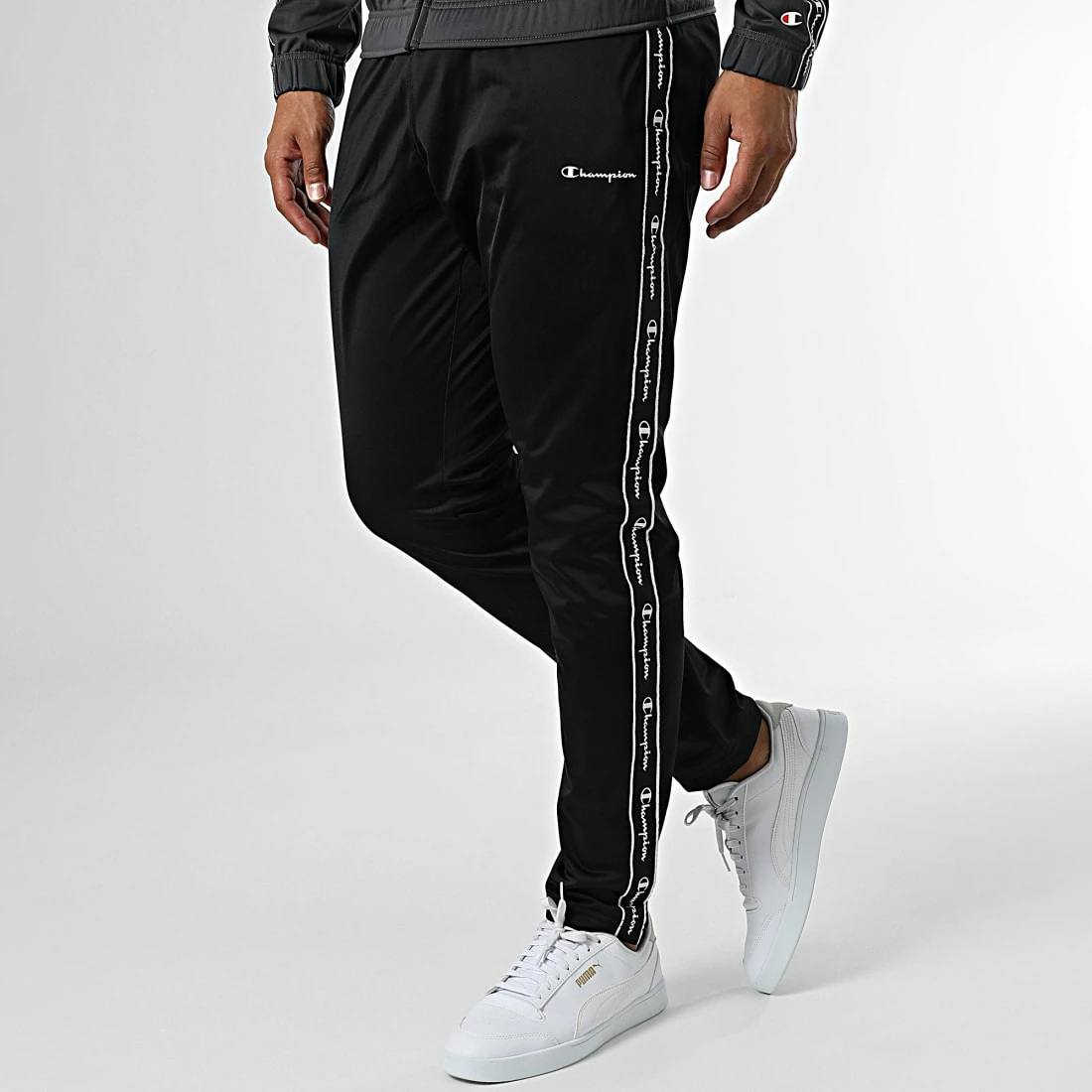 Ensemble De Survetement A Bandes 218098 Noir Gris de Champion 6 Ensemble De Survetement A Bandes 218098 Noir Gris de Champion – Image 4