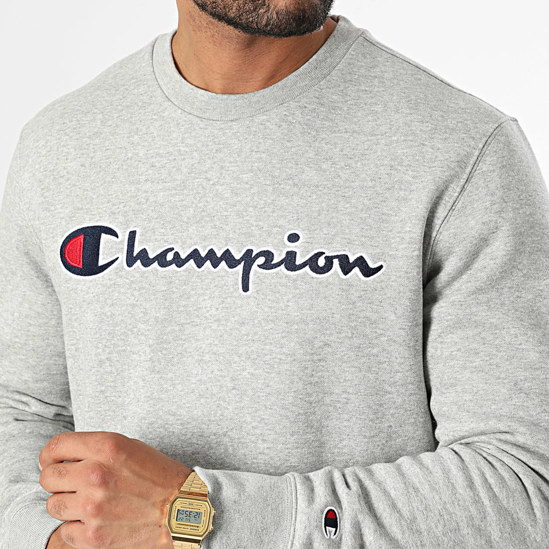 Sweat Crewneck 217859 Gris Chiné de Champion 4 Sweat Crewneck 217859 Gris Chiné de Champion – Image 2