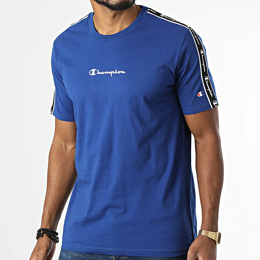 Tee Shirt A Bandes 217834 Bleu de Champion 3 Tee Shirt A Bandes 217834 Bleu de Champion