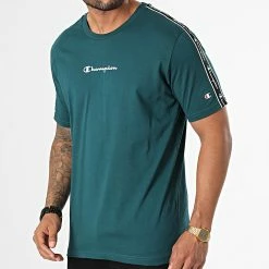 Tee Shirt A Bandes 217834 Vert de Champion