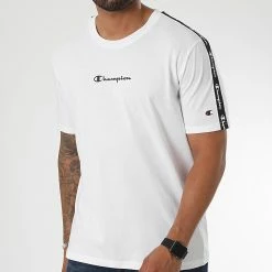 Tee Shirt A Bandes 217834 Blanc de Champion