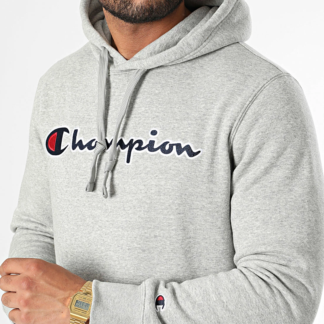 Sweat Capuche 217858 Gris Chiné de Champion 4 Sweat Capuche 217858 Gris Chiné de Champion – Image 2