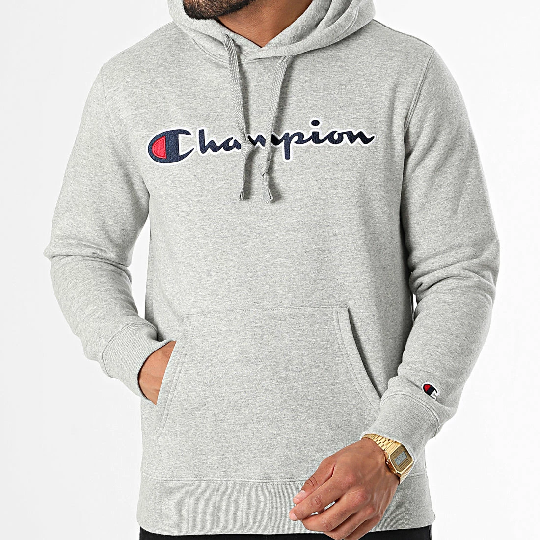 Sweat Capuche 217858 Gris Chiné de Champion 5 Sweat Capuche 217858 Gris Chiné de Champion – Image 3