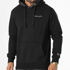 Sweat Capuche A Bande 217869 Noir de Champion