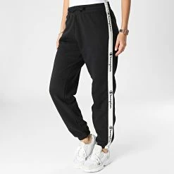 Pantalon Jogging A Bandes Femme 115576 Noir de Champion