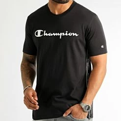 Tee Shirt 217835 Noir de Champion -Champion Soldes champion 337682 217835 KK001 20220914T111132 03