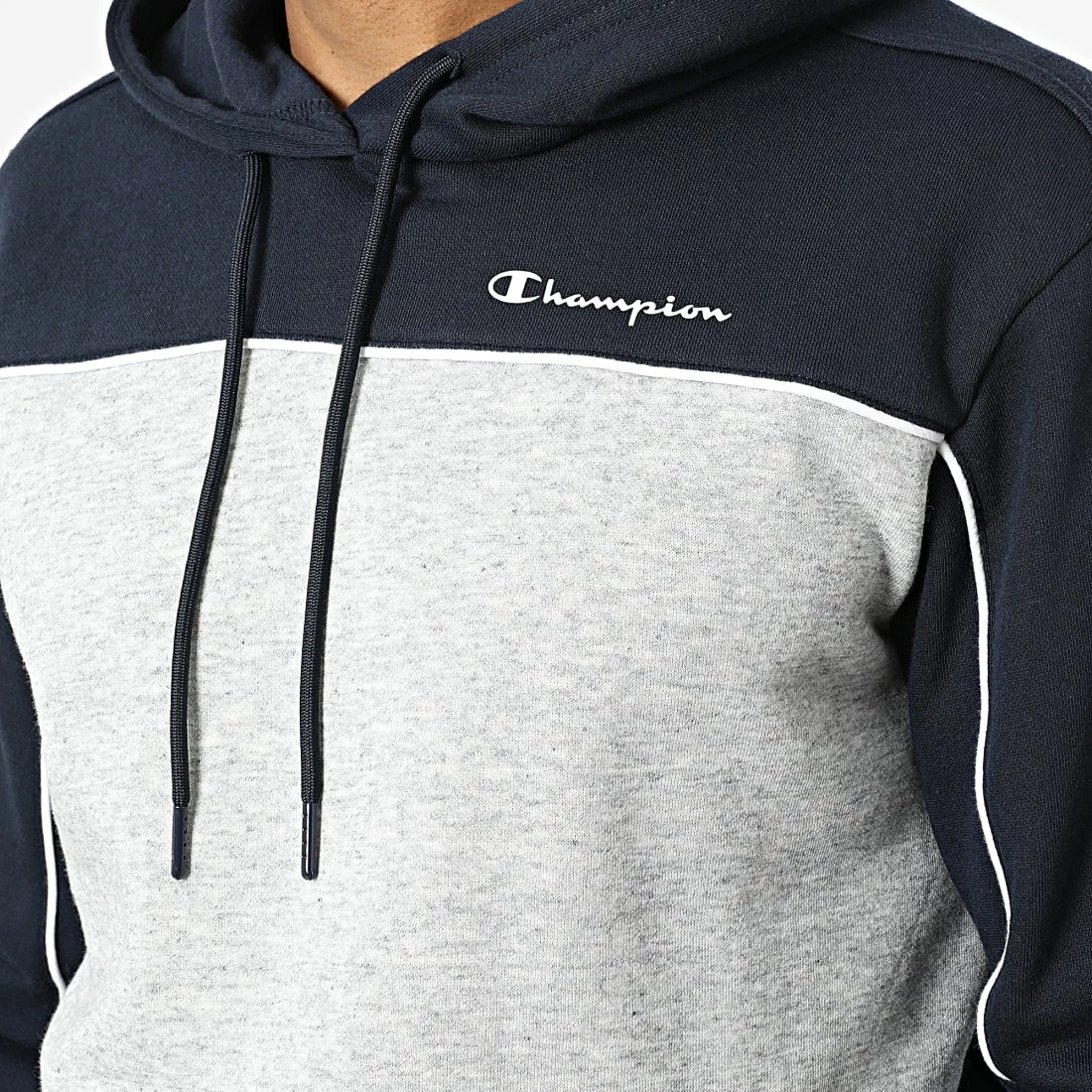 Sweat Capuche 217850 Gris Chiné Bleu Marine de Champion 4 Sweat Capuche 217850 Gris Chiné Bleu Marine de Champion – Image 2